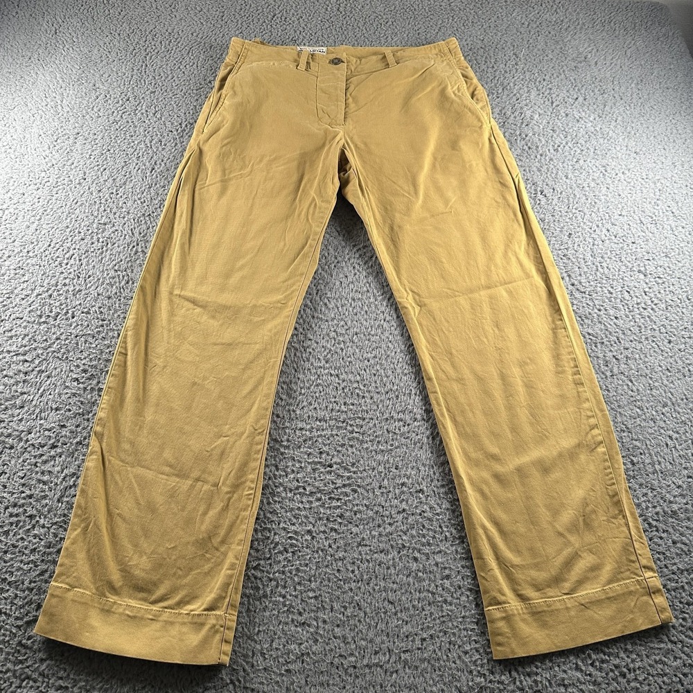 Nili Lotan Chino Pants Womens 2 Yellow Straight Twill Stretch Flat Front USA